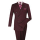 Burgundy Classic Double-Breasted Suit Luxury Wool Feel with Side Vents