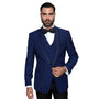 Empire Elegance Collection: Sapphire 3PC Flat Front Pants with Bow Tie 100% Wool Tailored Fit