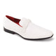 Vignus Collection: Men's Velvet Plain Toe Smoker Shoes with Braided Strap in White