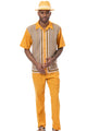 Titan Collection: Men's Symmetrical Argyle Walking Suit Set In Gold