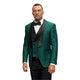 Slickora Collection: Hunter Green 3-Piece Fancy Lace Tuxedo with Double-Breasted Vest