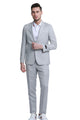 Couturious Collection: 2-Piece Slim Fit Solid Suit For Men In Grey