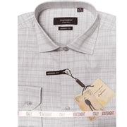 Men’s Grey Self-Textured Dress Shirt Modern Fit