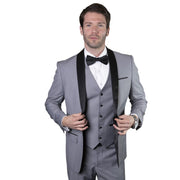 Men’s 3-Piece Tailored Fit Shawl Lapel Tuxedo - Grey