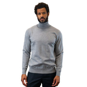 Men’s Grey Wool Cashmere Turtleneck Sweater Modern Fit