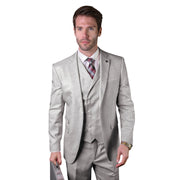 Men’s 3-Piece Tailored Fit Super 180’s Wool Suit - Grey