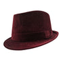 Montique Burgundy Fedora Corduroy Stingy Brim Hat H-18F
