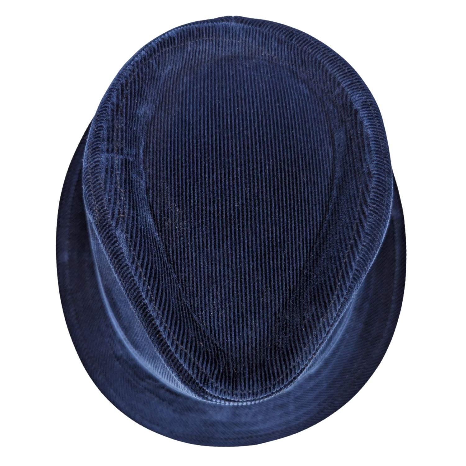 Lightweight unlined cobalt fedora hat with structured crown