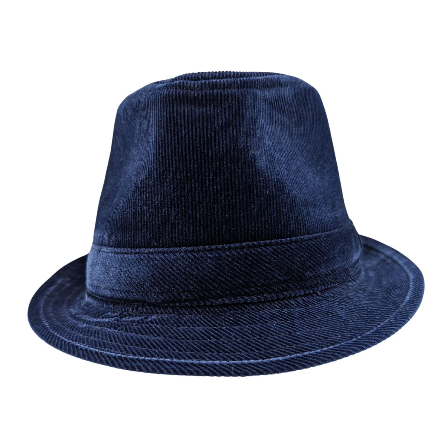 Lightweight unlined cobalt fedora hat with structured crown