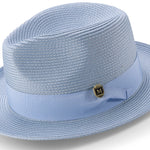 Aurorify Collection: Carolina Braided Wide Brim Pinch Fedora Matching Grosgrain Ribbon Hat