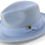 Aurorify Collection: Carolina Braided Wide Brim Pinch Fedora Matching Grosgrain Ribbon Hat