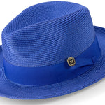 Aurorify Collection: Royal Braided Wide Brim Pinch Fedora Matching Grosgrain Ribbon Hat
