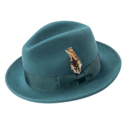 Emerald Lightfelt 2 1/2" Wide Brim Wool Felt Pinch Crown Fedora Hat by Montique