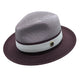 Mens Wine Two Tone Wide Brim Straw Fedora Hat by Montique