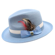 Carolina Wide Brim Fedora Hat with Two-Tone Ribbon by Montique