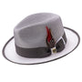Shethys Collection: Montique Grey & White Center Crease Fedora Hat