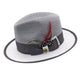 Grey & White Center Crease Fedora Hat by Montique