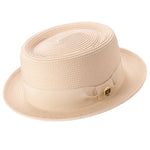 Protostar Collection: Montique Men’s Solid Beige Straw Pork Pie Hat