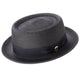 Protostar Collection: Montique Men’s Solid Black Straw Pork Pie Hat