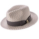 Mensa Collection: Montique Men’s Grey Woven Patterned Fedora Hat