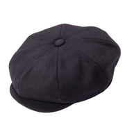 Men's Classic 8-Panel Newsboy Cap - Black