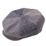Clervaux Collection: Montique Men’s Patchwork Grey Gatsby Cap