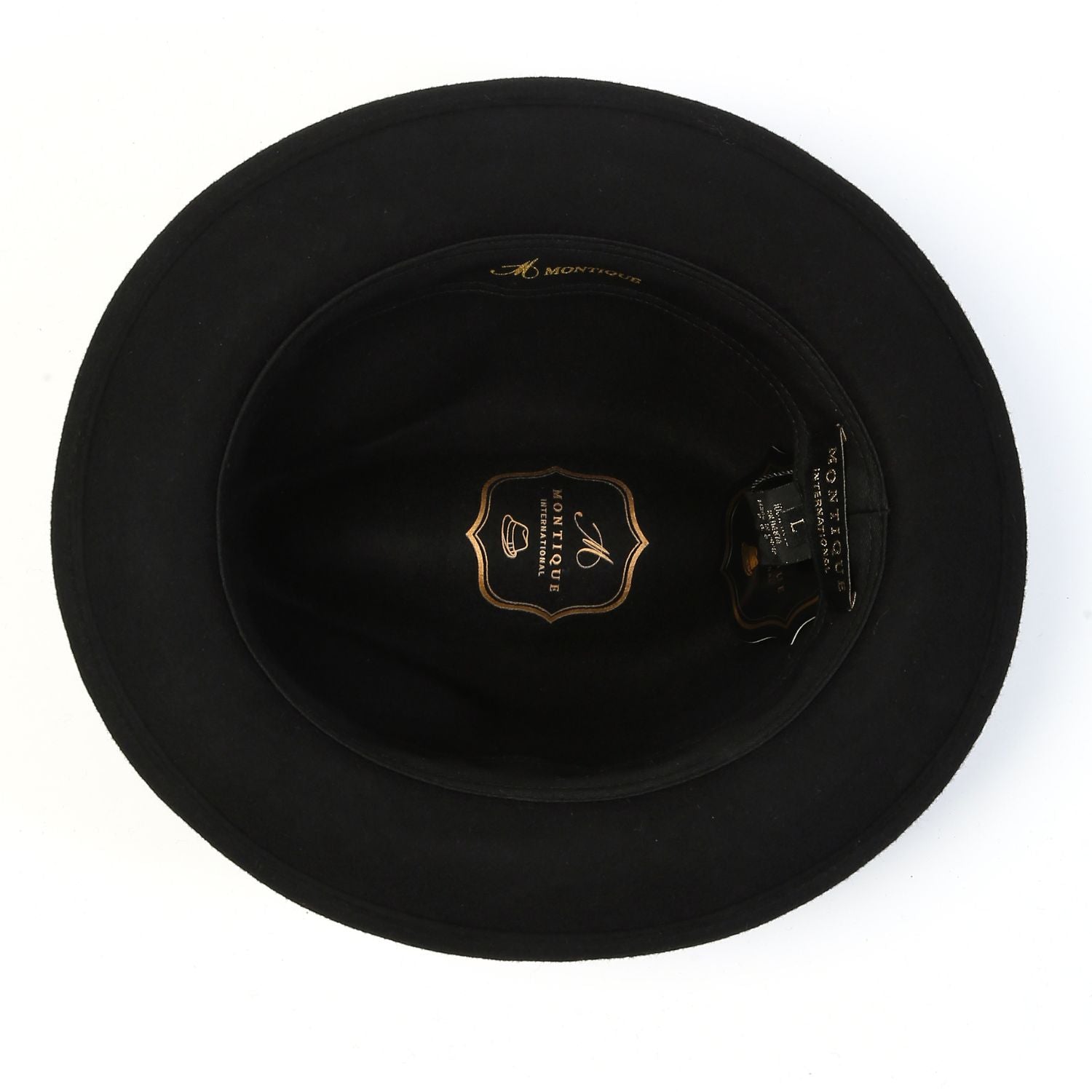 interior sweatband black wool fedora