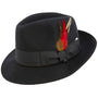 Manta Collection: Montique Men's Black Fedora Snap Brim Soft Fine Felt Pinch Hat