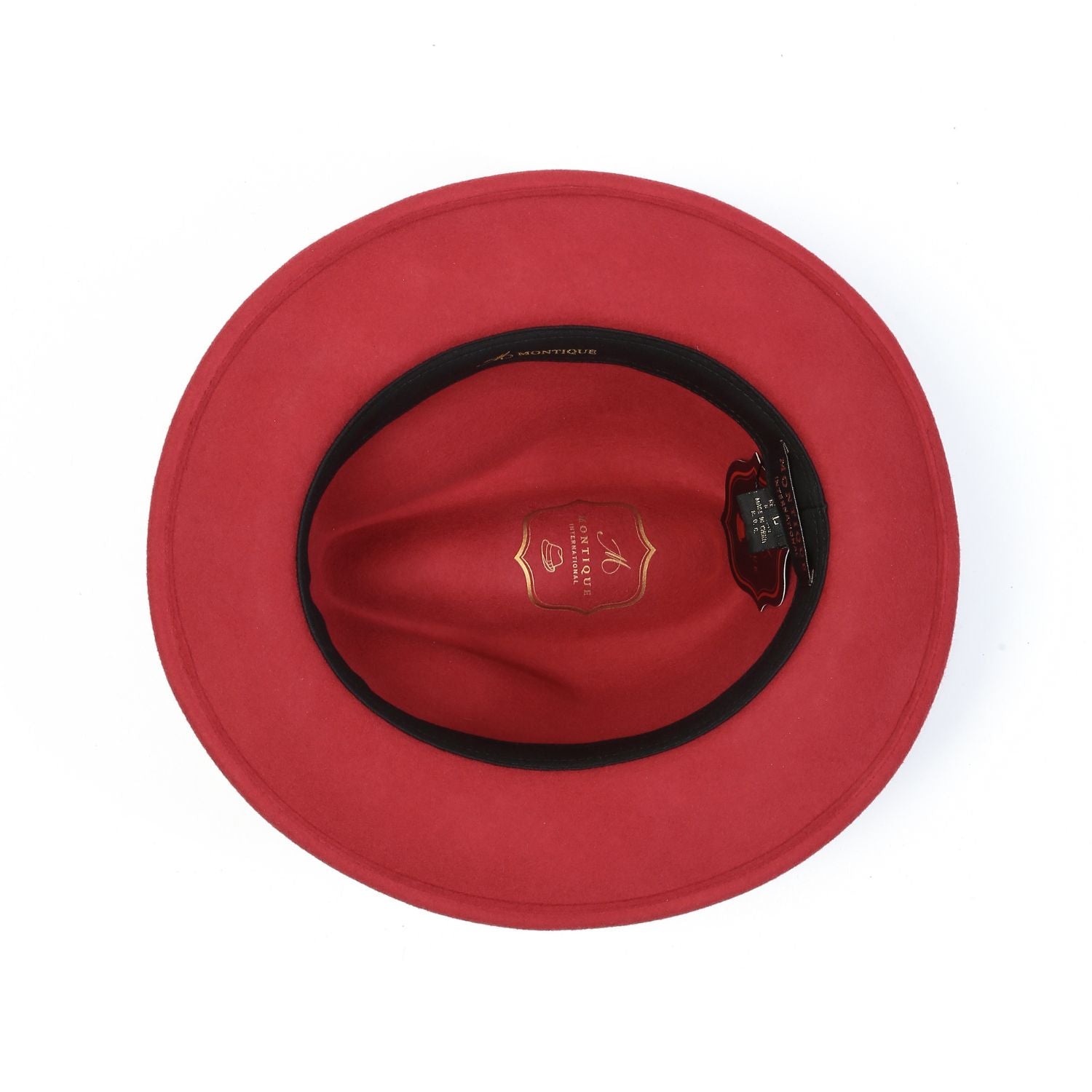 interior sweatband burgundy fedora hat