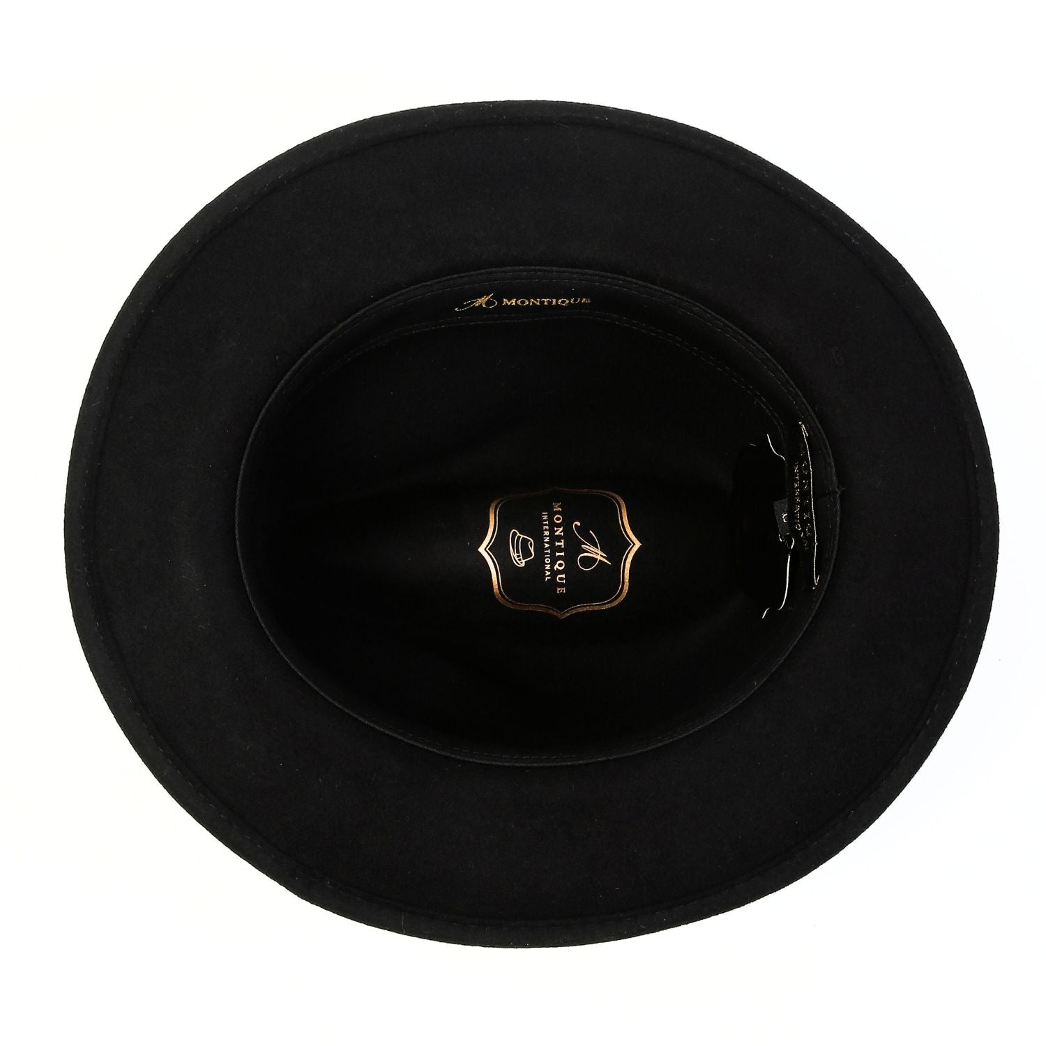 interior sweatband black wool fedora