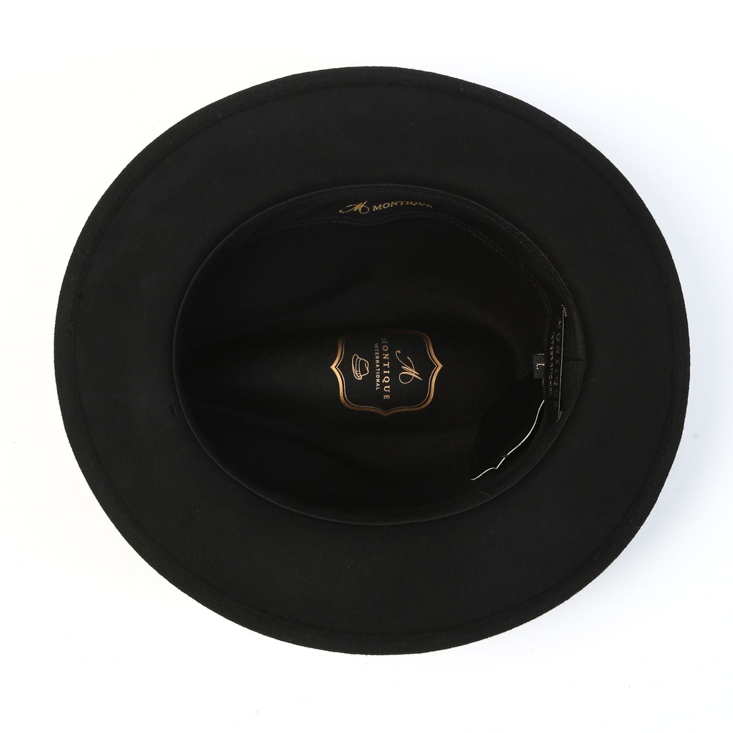 interior sweatband black wool fedora