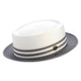 Andaras Collection: Montique Grey Straw Pork Pie Two Tone Hat
