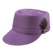 Lavender Braided Legionnaire Hat with Feather Accent