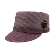 Lavender Braided Two-Tone Legionnaire Hat with Feather Accent