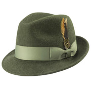 Olive Pinch Crushable Litefelt Snap Brim Hat by Montique