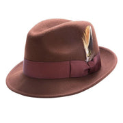 Brown Pinch Crushable Litefelt Snap Brim Hat by Montique