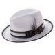 White & Grey Dual-Tone Ribbon Fedora Hat by Montique