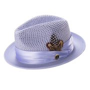 Men's Lilac Mesh Fedora Hat - Montique Pinch Crown Fedora -H-34