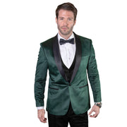 Velvet 2-Piece Suit with Bow Tie - Hunter