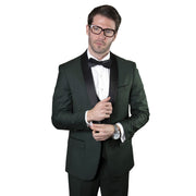 Men’s 3-Piece Tailored Fit Shawl Lapel Tuxedo - Hunter
