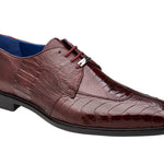 Belvedere Men's Genuine Ostrich Leg Dress Shoes in Dark Burgundy - Siena