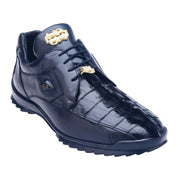 Belvedere Vasco Genuine Hornback Caiman & Italian Calf Sneakers in Night Blue