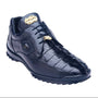 Belvedere Vasco Genuine Hornback Caiman & Italian Calf Sneakers in Night Blue