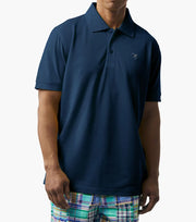 Navy Three Button Polo Shirt Regular Fit Short Sleeve