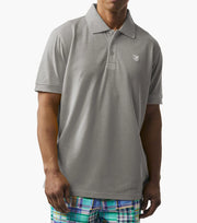 Grey Three Button Polo Shirt Regular Fit Short Sleeve