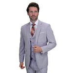 Comet Couture Collection: Lavender Sharkskin Italian Wool 3-Piece Suit – Modern Fit