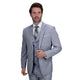 Comet Couture Collection: Sky Blue Sharkskin Italian Wool 3-Piece Suit – Modern Fit