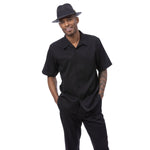 Charpi Collection: Montique's Men's Linen Look Black Walking Suit