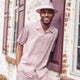 Charpi Collection: Montique's Men's Linen Look Mauve Walking Suit