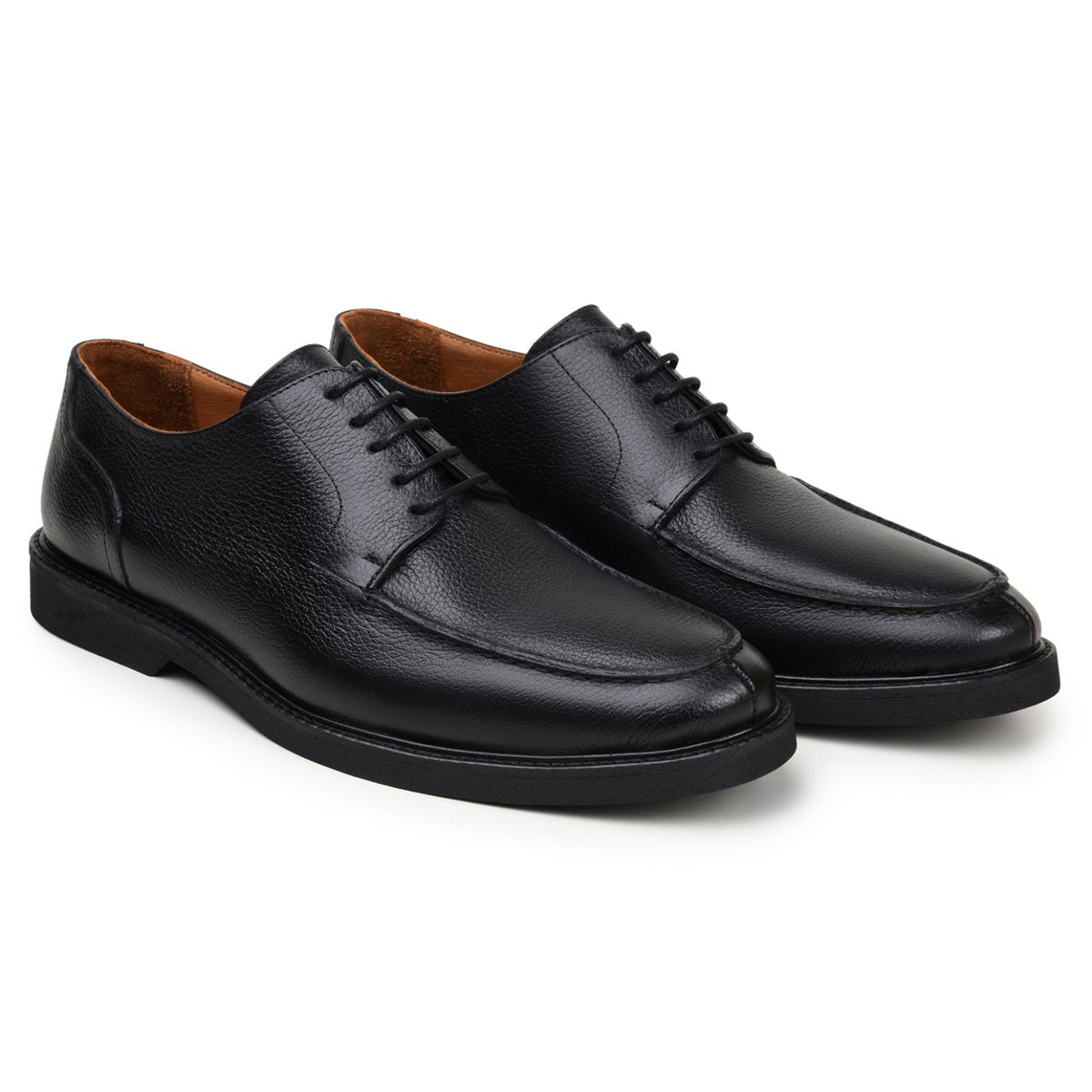 Pair of black Italian suede Derby shoes by Belvedere